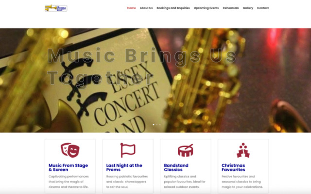 Essex Concert Band website home page